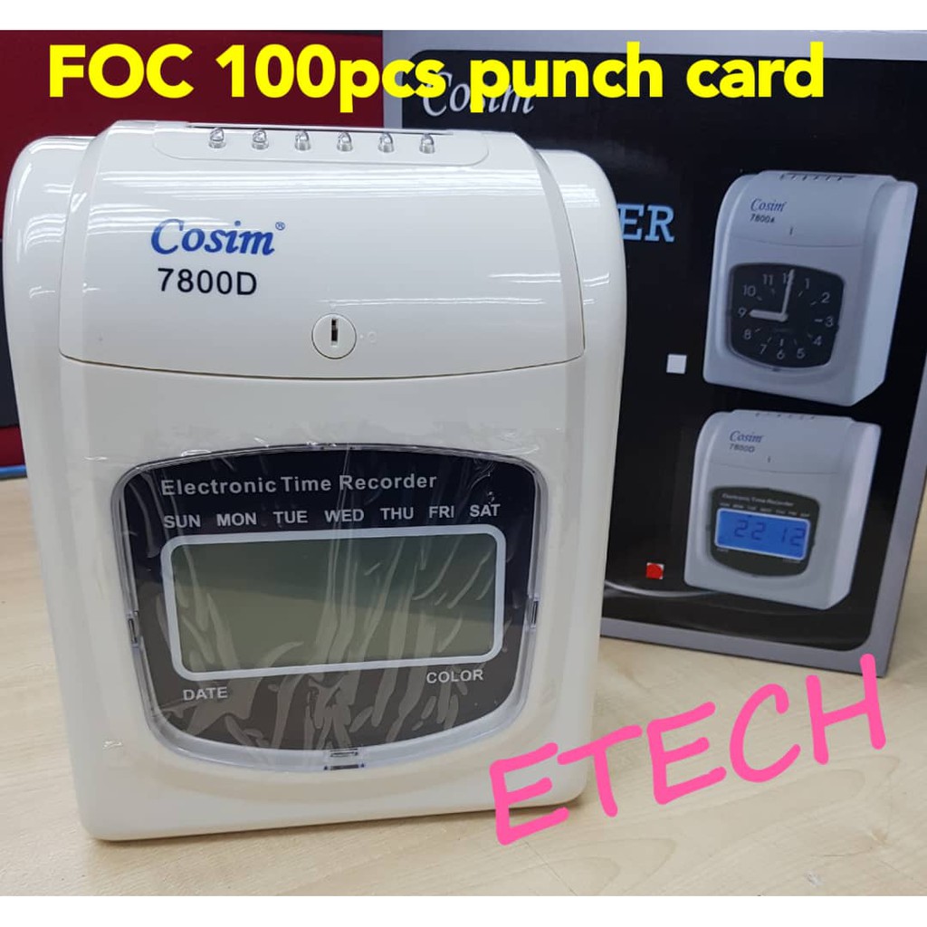 Cosim 7800D Electronic Time Recorder / Punch Card Machine / Punch Card