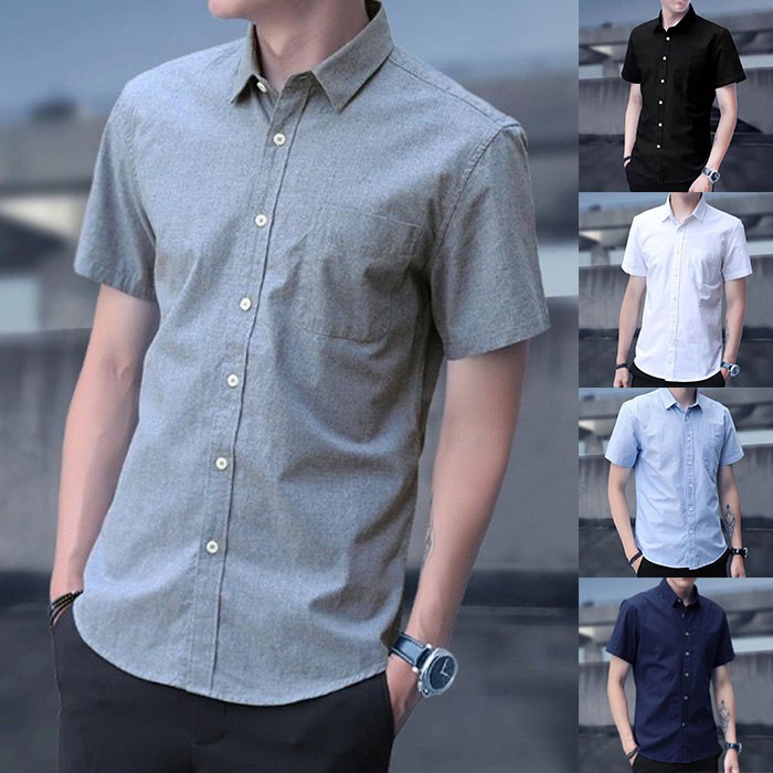 [S-5XL] Shirt 🔥Ready stock！🔥men shirt kemeja lelaki Short-sleeved shirt ...