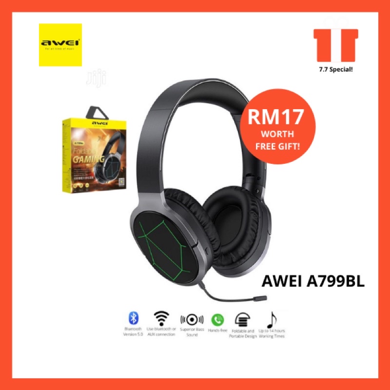 AWEI A799BL Foldable Gaming Wireless Headphone Bluetooth Headphone