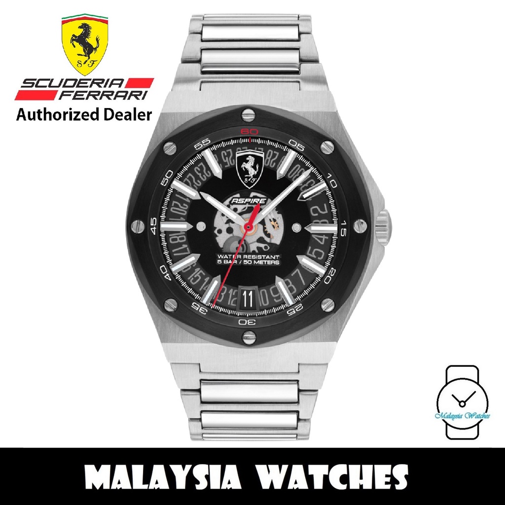 100% Original) Scuderia Ferrari 0830846 Aspire Black Dial 