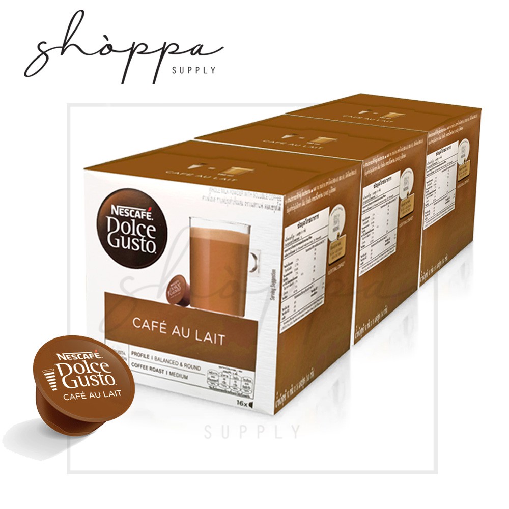 SHOPPA Nescafe Dolce Gusto CAFE AU LAIT 16 Capsules Box Pack of 3 Expiration Date 02.05.2025 Shopee Malaysia