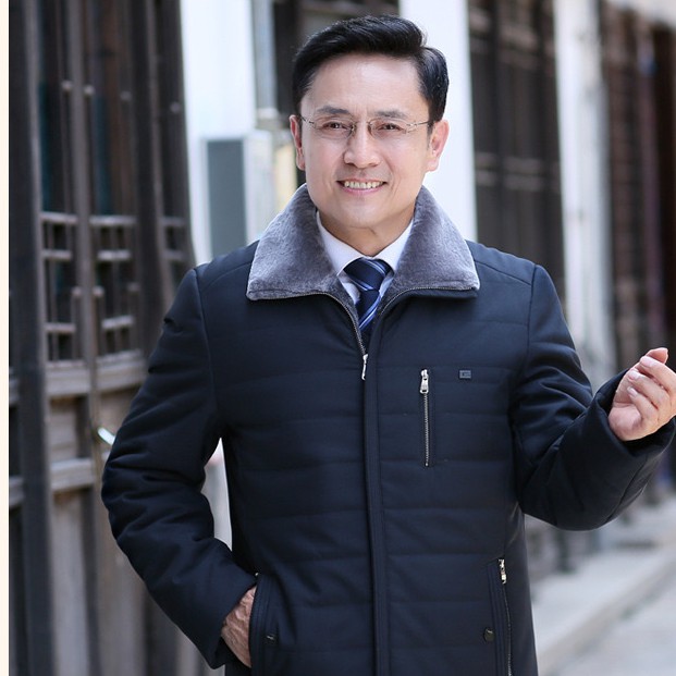 Korean Fashion Winter Autumn Long Coat Jacket Middle Age Men