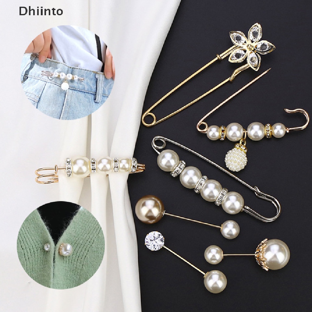 [Dhiinto] Clothing Brooches Pearl Lapel Pin Sweater Dress Brooch Pants ...
