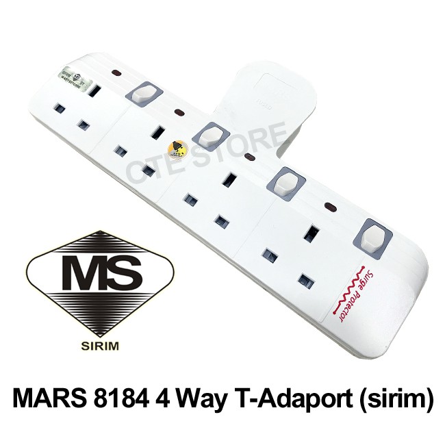 mars-8184-4-way-t-adaptor-extension-switch-socket-sirim-approved