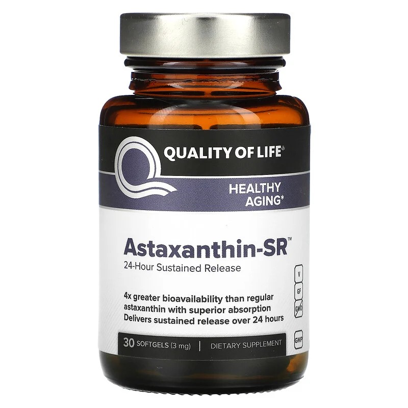 Quality of Life Labs, AstaxanthinSR, 24Hour Sustained Release, 3 mg