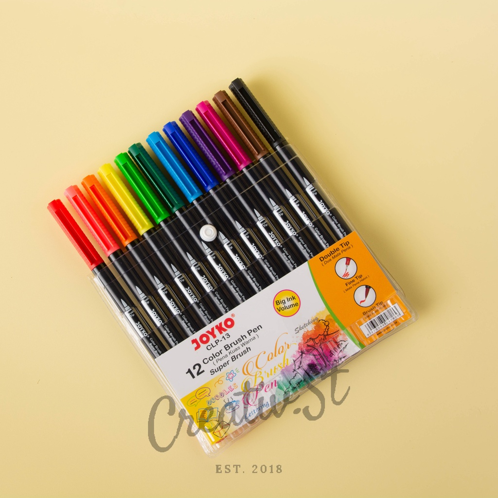 New!! Brush Pen 12colors Brush+Fine Tip Clp-13 Calligraphy Marker Set ...