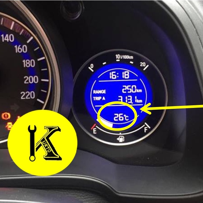 Honda Jazz Outdoor Temperature Sensor Meter Display , Meter display