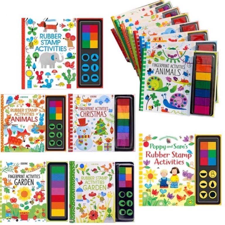 [Littlebookz] Usborne Fingerprint Rubber Stamp Activities English Books early education