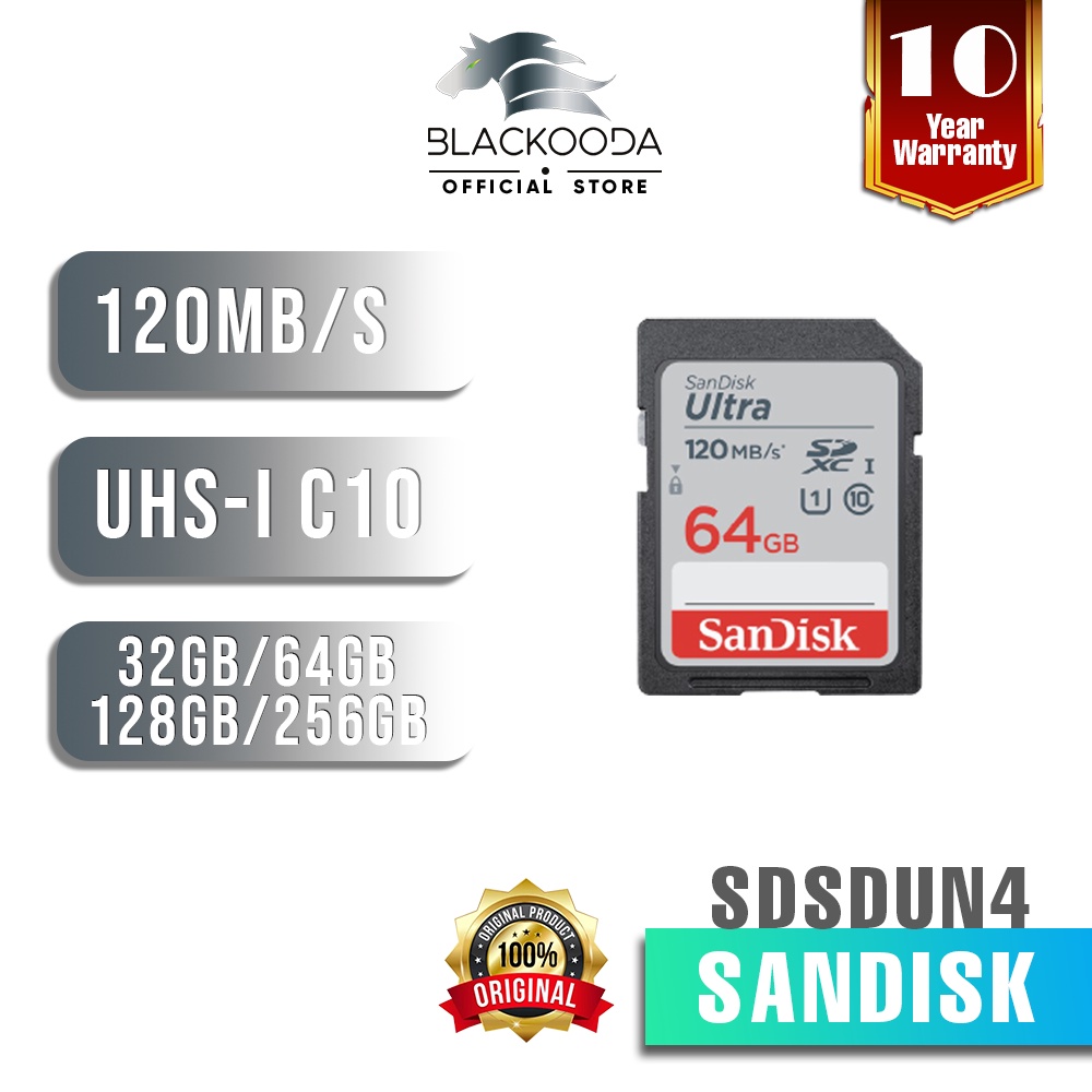 Sandisk Ultra Sd Memory Card Sdxc Class 10 For Dslr Camera 32gb64gb128gb256gb 120mbs 6079