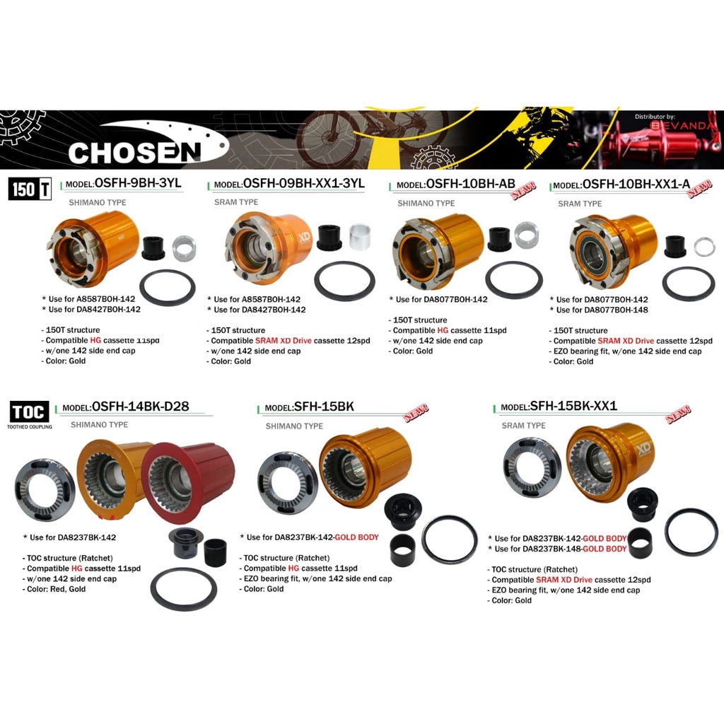 Chosen T Freehub Cassette Body Sram Xx Shopee Malaysia