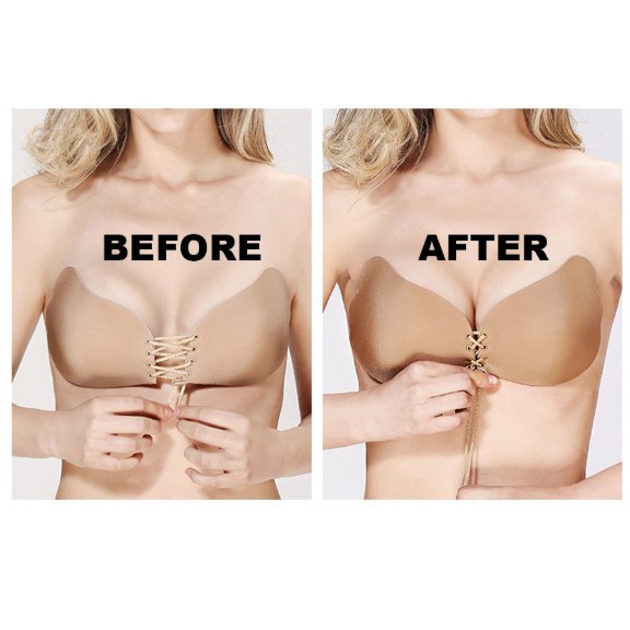 Women's Silicone Gel Invisible Bra Self-adhesive Push Up Strapless