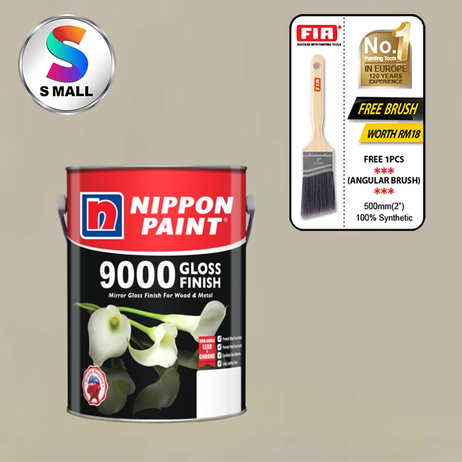 *📌📌* 5L Nippon Paint 9000 Gloss Finish Wood & Metal Graystone 4012 T ...
