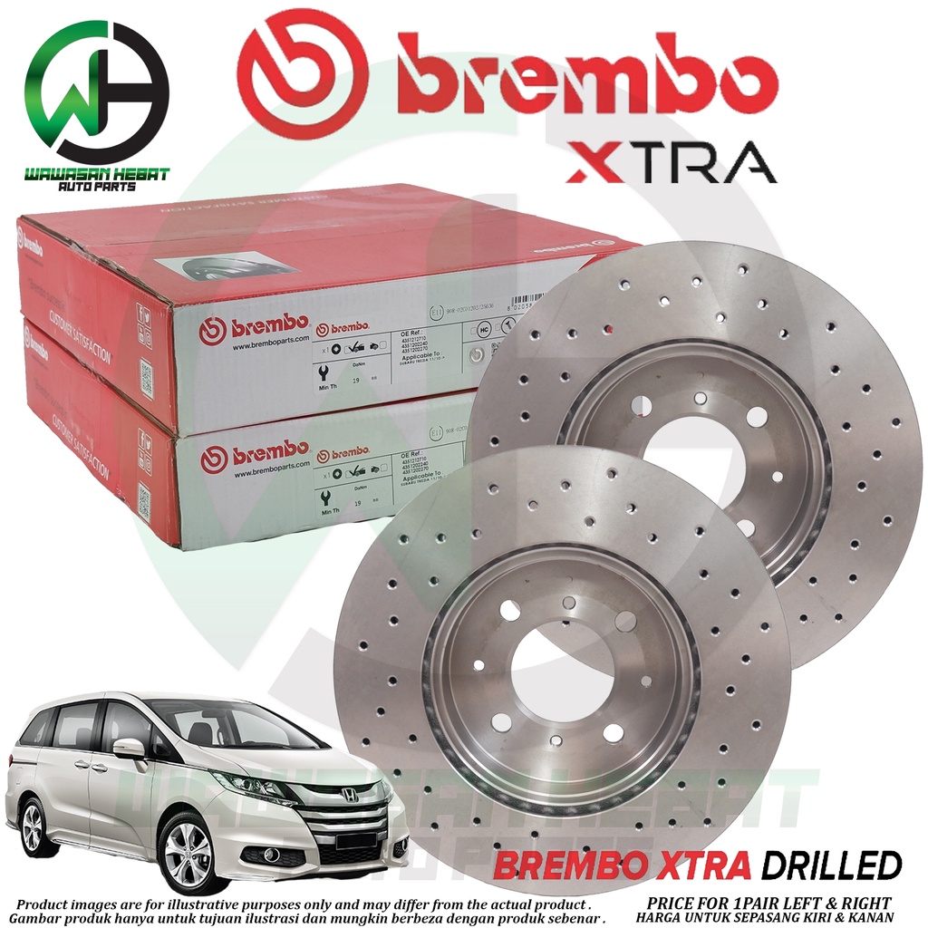 Honda Odyssey RC1 Front Drilled Sport Brake Disc Rotor 1 Pair [ BREMBO ...