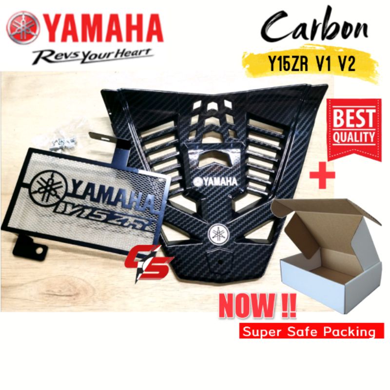 Y15 Y15ZR V1 V2 ENGINE COVER PVC Carbon Black + COOLANT NET RADIATOR