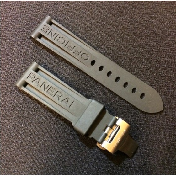 Panerai rubber strap fits PAM111 butterfly buckle 24MM 44MM dial