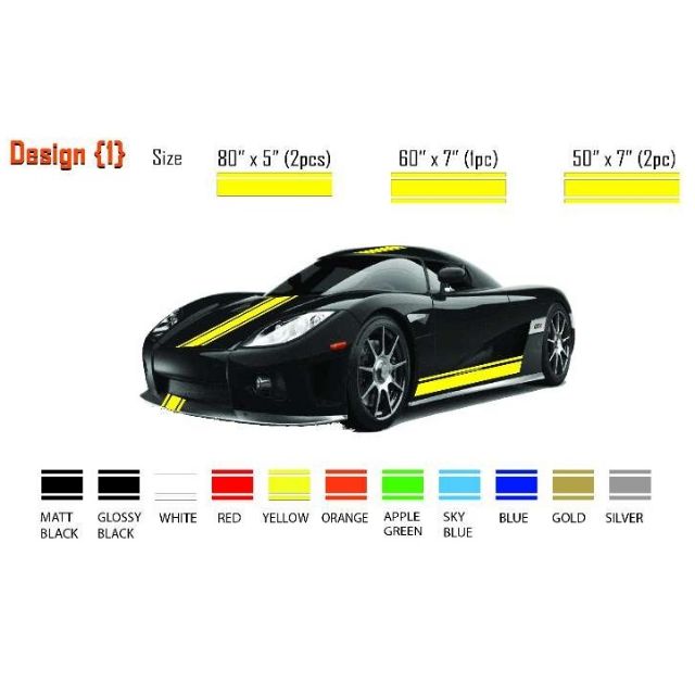 Car Body Sticker - Straight Lining Series | Shopee Malaysia