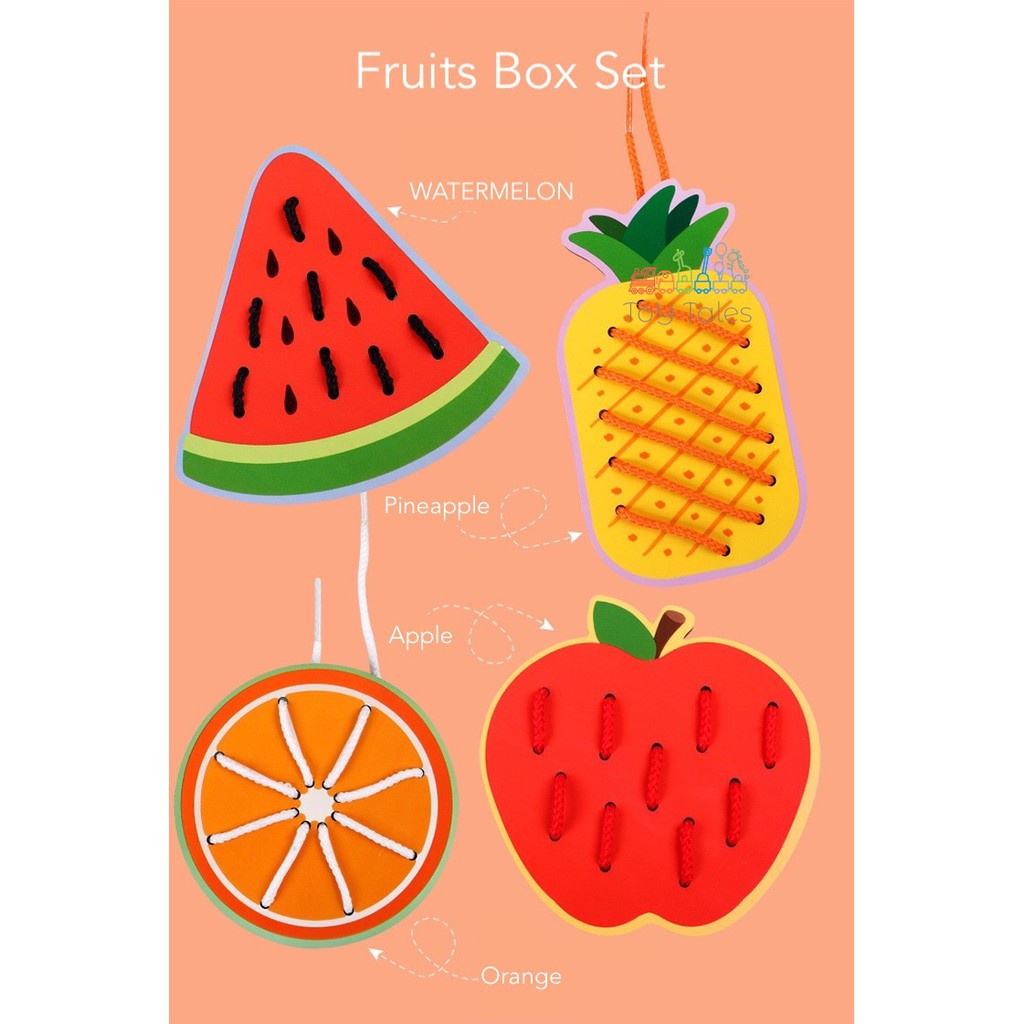 Kids Wooden Threading Lacing Tracing Game Box Set Toys Thread Lace ...