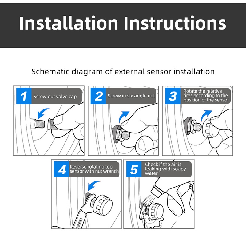 MEEGOO TPMS Tyre Pressure Monitor Car Wireless Tpms Tyre Pressure ...