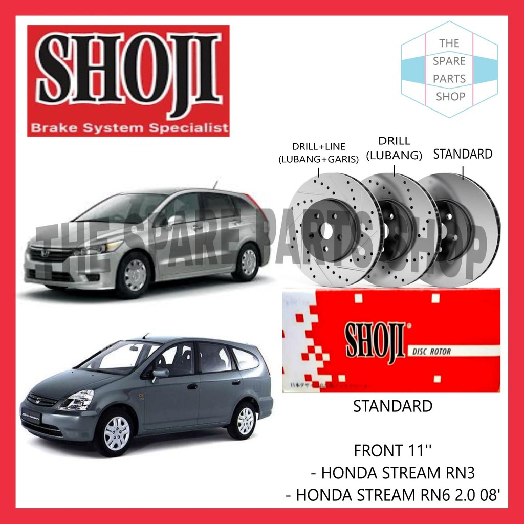 HONDA STREAM RN3 RN6 2.0 08' BRAKE DISC ROTOR SET FRONT SHOJI | Shopee ...