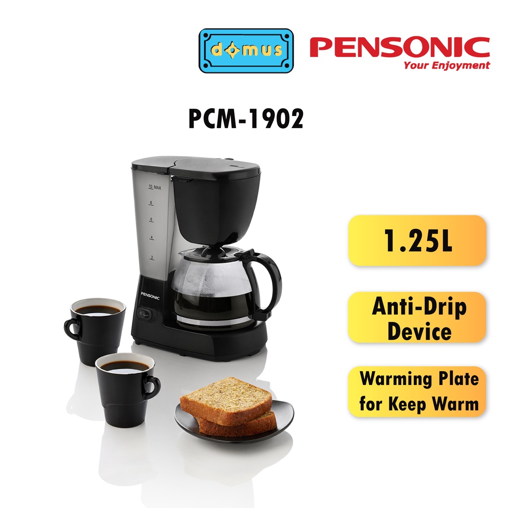 Pensonic Coffee Maker with Removable Filter AntiDrip Device 1.2L PCM1902 Shopee Malaysia