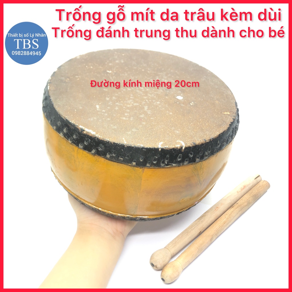 Buffalo Leather MidAutumn Drum With Drumstick For Baby, Drum Surface