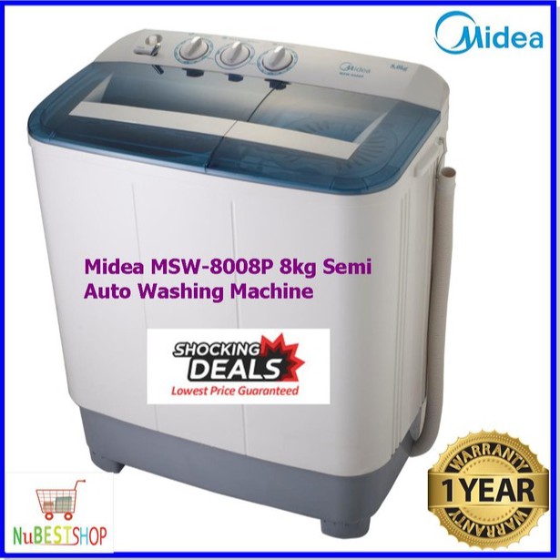 Midea 8Kg Semi auto Washing Machine MSW-8008P | Shopee Malaysia