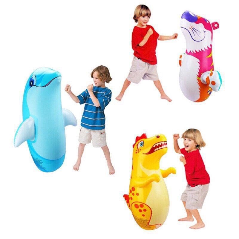 80cm Height Inflatable Tumbler 3D Roly-poly Animals Bouncer Punching ...