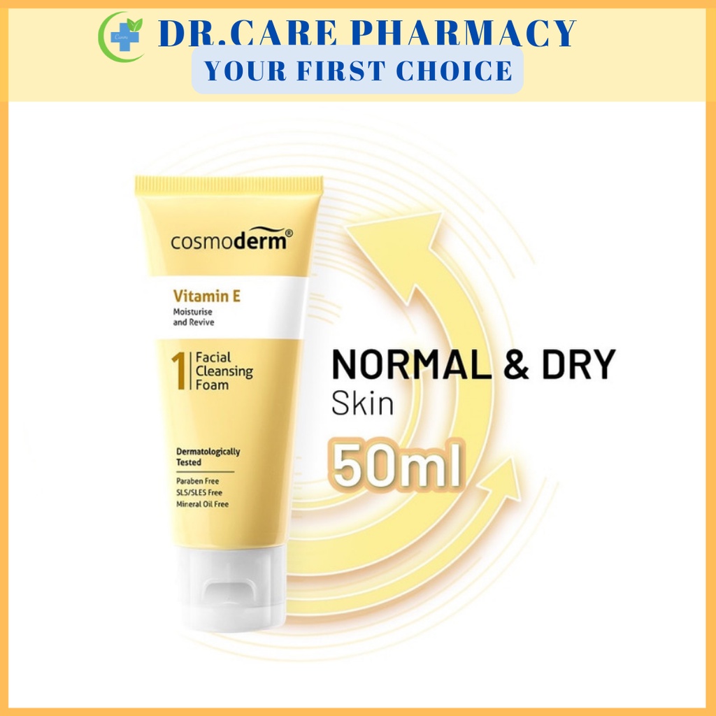 Cosmoderm Vitamin E Facial Cleansing Foam 50ml | Shopee Malaysia
