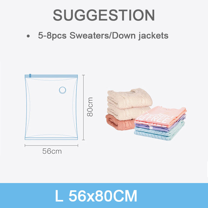 NoPumping Travel Vacuum Bag Compression For Home Clothes Finishing