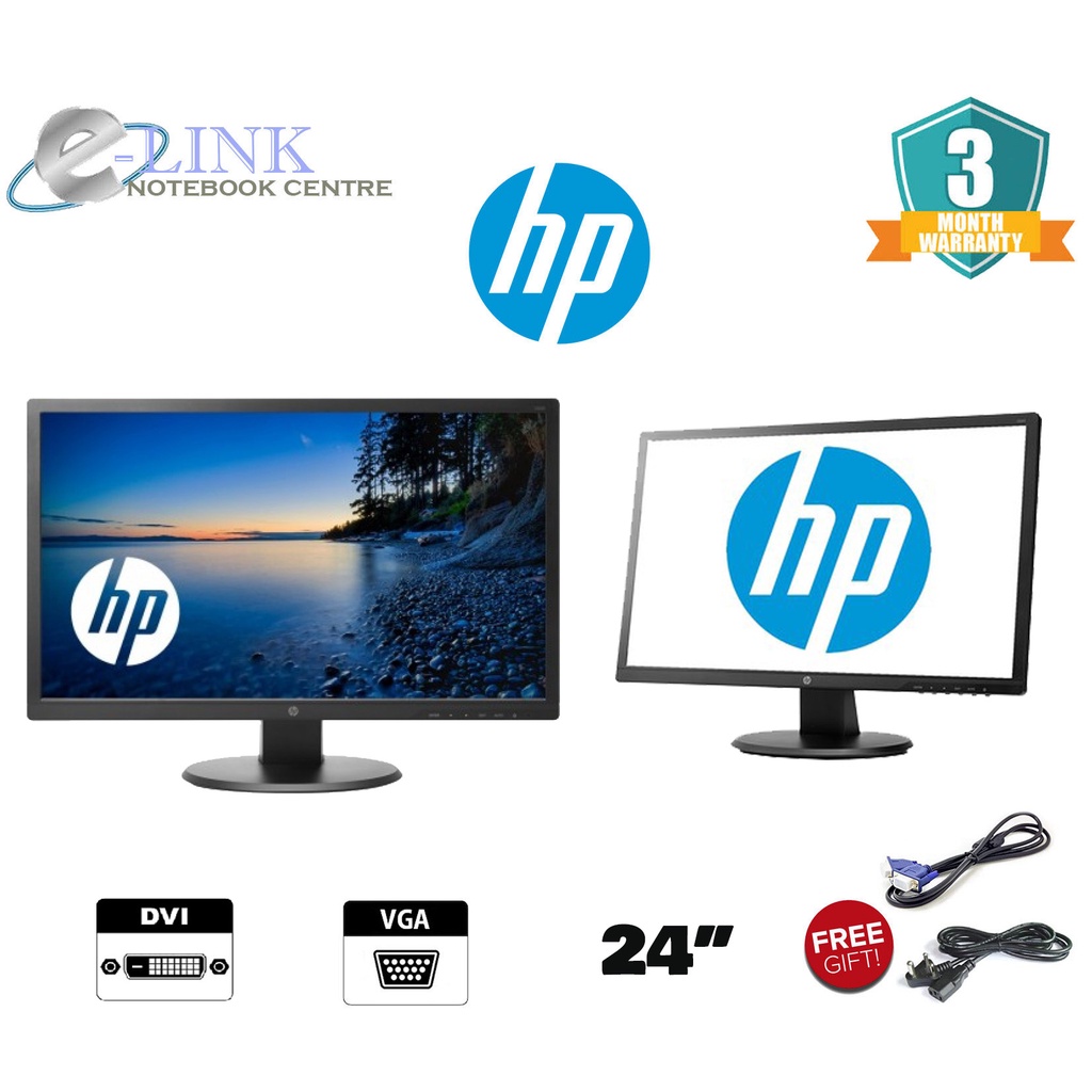 (GRADE A) HP 24'' INCH LCD HP V243 / LED SCREEN MONITOR / VGA / DVI ...