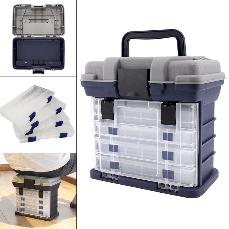 5 Layers Portable Carp Fishing Tackle Boxes Fishing Reel Line Lure Tool ...