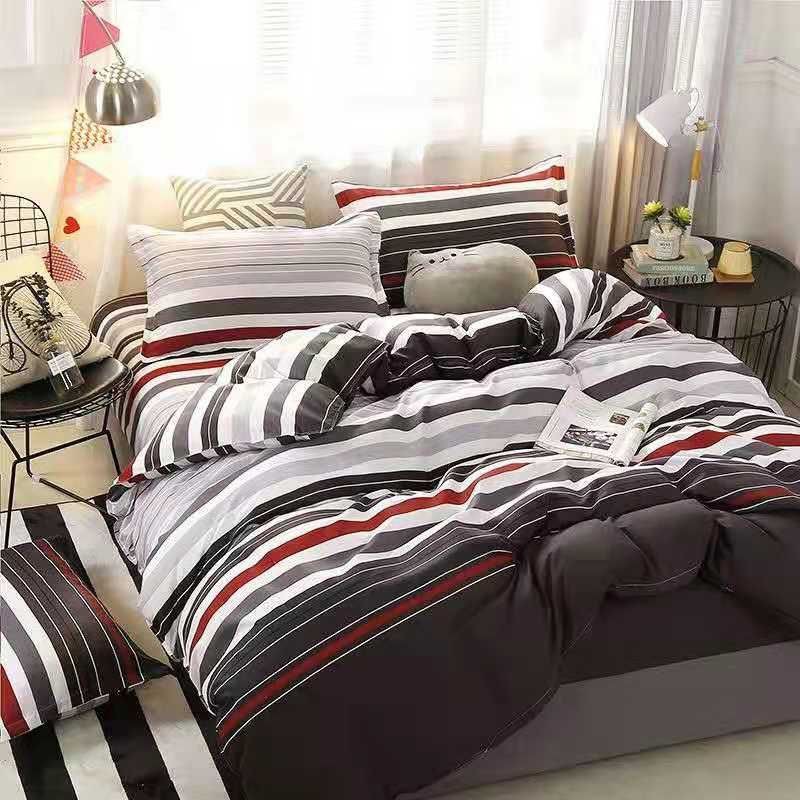 Lines Design 3in1 Korean Cotton Bedsheet Set (Sizes: Single, Double ...