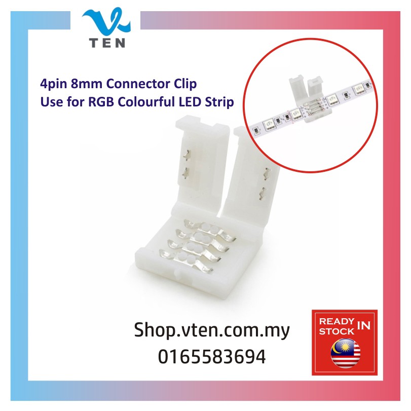 Solderless Clip Connector Led Strip 2Pin 3Pin 4Pin 5Pin 8mm 10mm 12mm ...