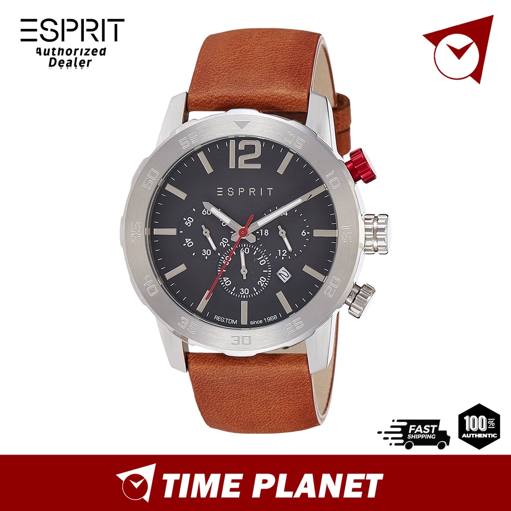 Esprit Men s Chronograph Quartz Watch with Leather Strap ES109171004