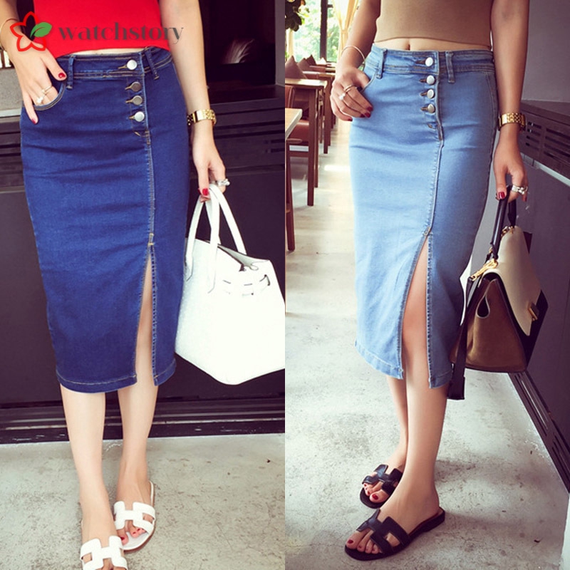 Denim pencil cheap skirt malaysia