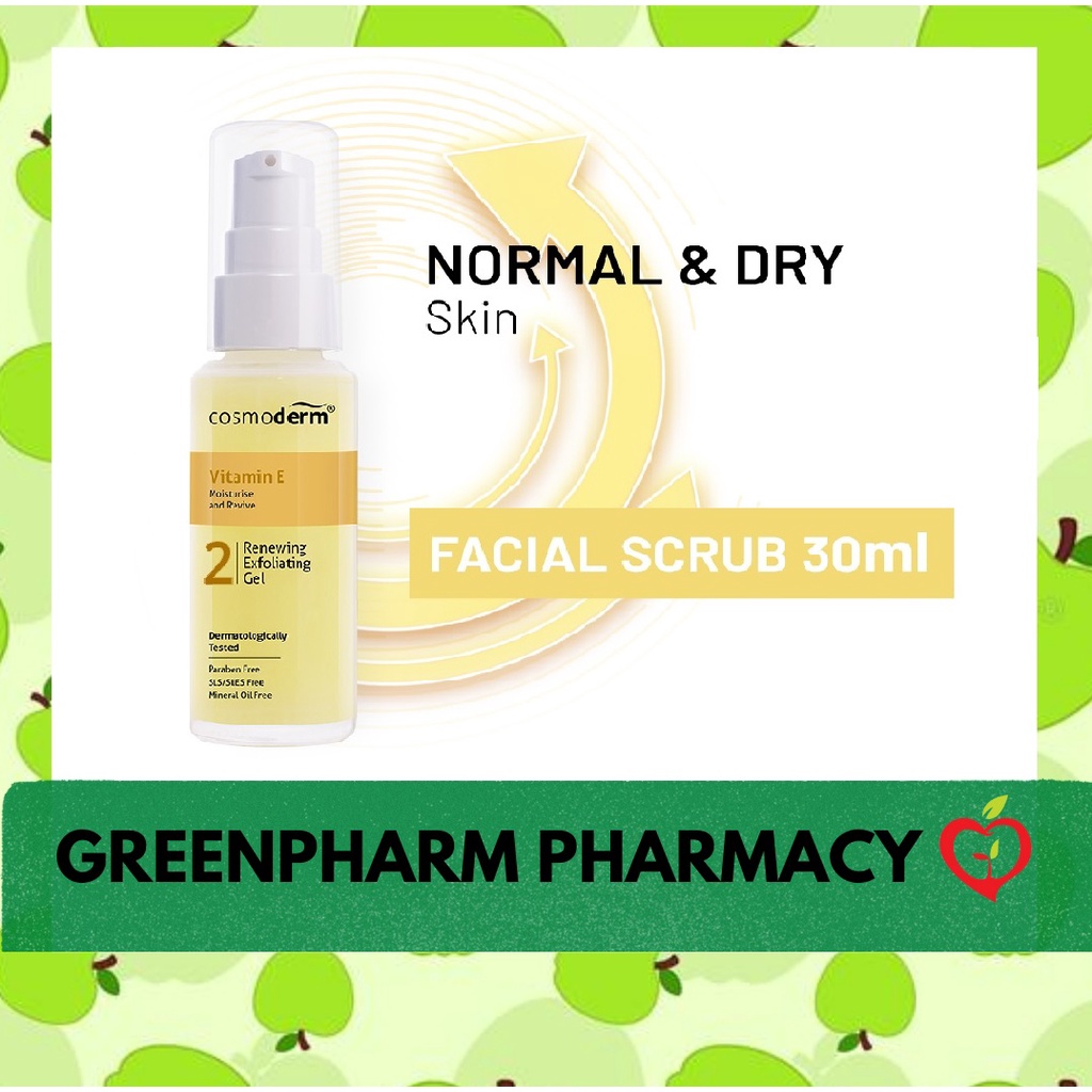 Cosmoderm Vitamin E Renewing Exfoliating Gel 30ml (EXP 03/2024