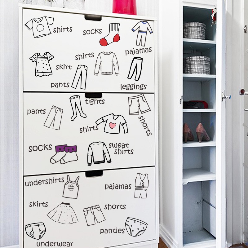 Removable Clothing Label Decal for Wardrobe Clothing Classification ...