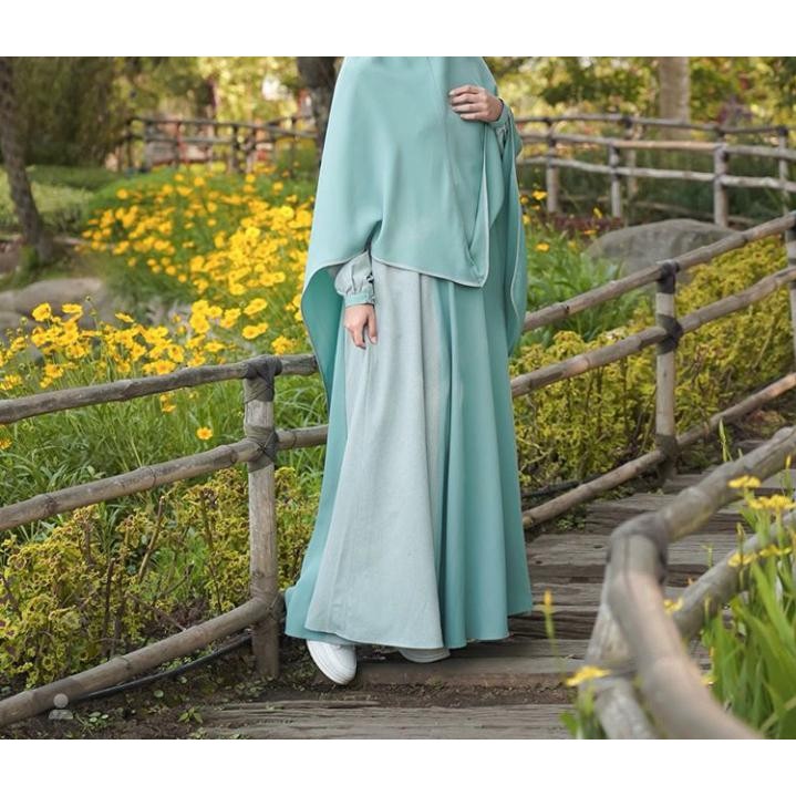 Haya Project - Nameera Set Khimar & Robe (Green Tosca) | Shopee Malaysia