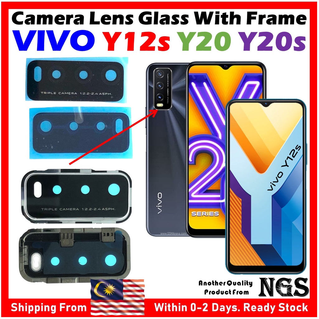 (With Frame) Camera Lens Glass Camera Lens Cover For VIVO Y12s VIVO Y20