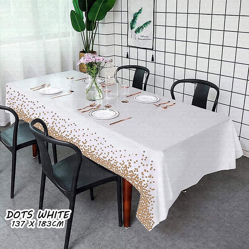 Dots 137 x 183cm Disposable Table Cloth Cover Waterproof Tablecloth