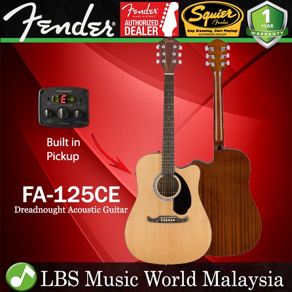 Fender FA125CE Dreadnought Acoustic Electric Guitar with Pickup (FA125