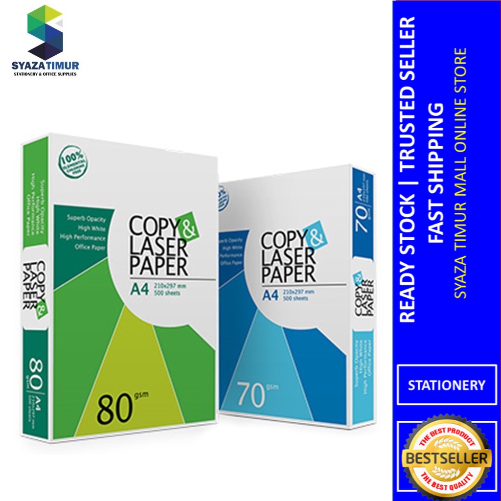 Copy & Laser 70GSM/80GSM 440's / Kertas A4 / Kertas Fotostat / Kertas