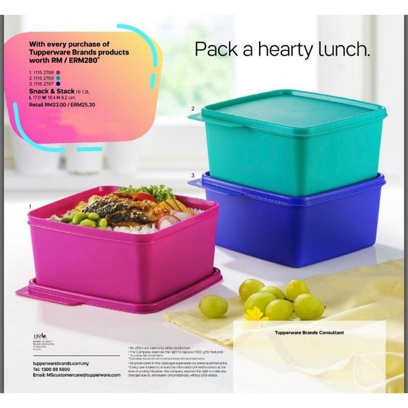 Tupperware Snack & Stack (4) 1.2L