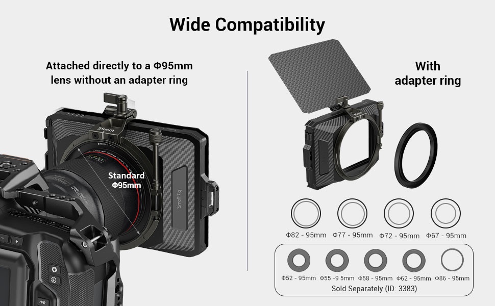 SmallRig 3383 Mini Matte Box İçin 52-95mm Halka Seti - Türkiye’de