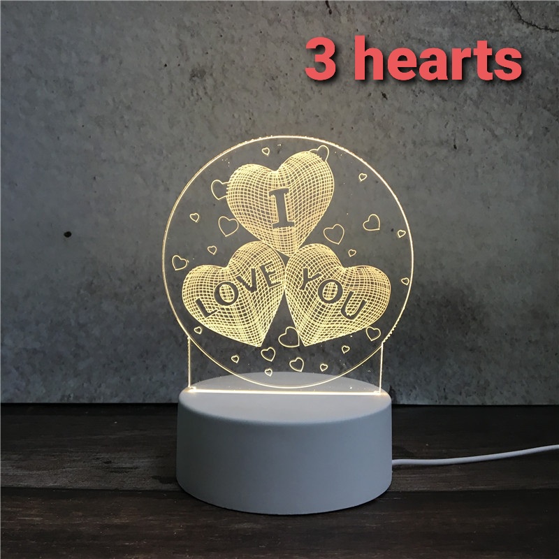 Lampu meja Creative Lights 3D Led Usb Display Lights lamp Acrylic Night ...