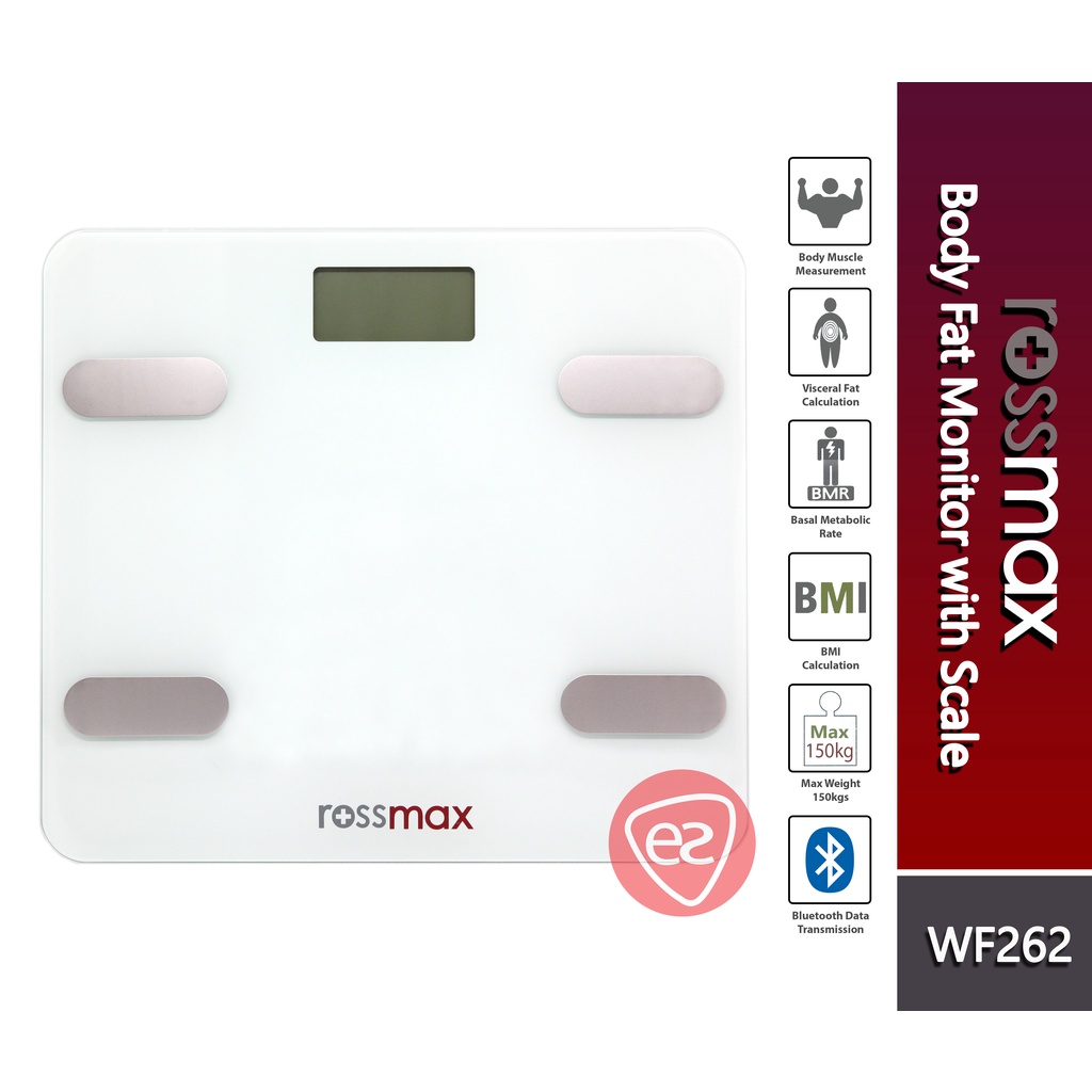 ROSSMAX WF262 BLUETOOTH BODY FAT MONITOR WITH SCALE ( 2YEAR WARRANTY