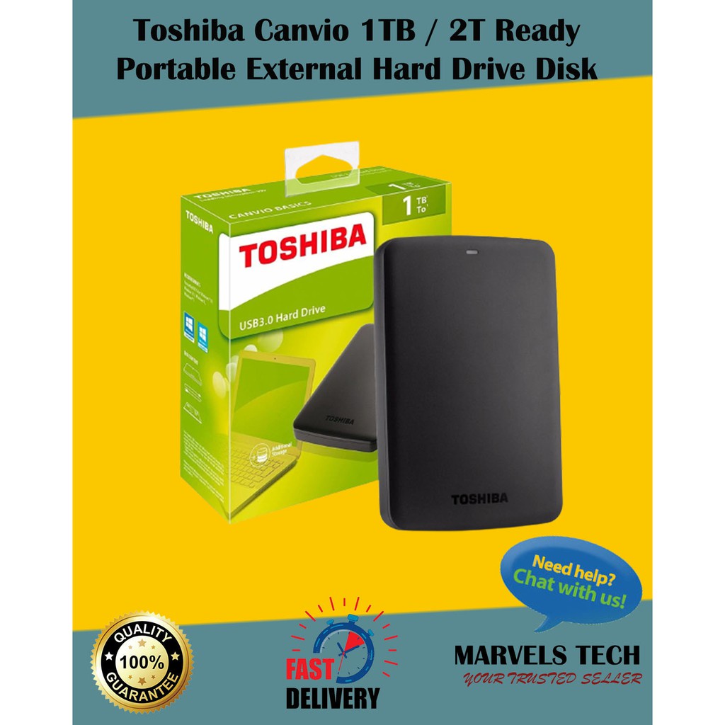 Ready Stock Toshiba Canvio 1TB / 2T Ready Portable External Hard Drive ...