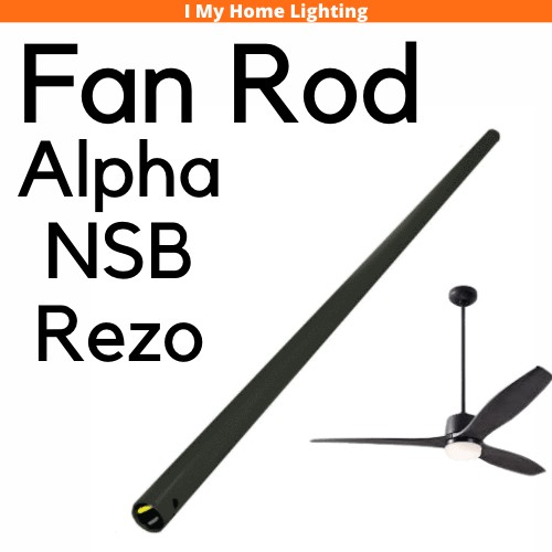 Long Ceiling Fan Rod Downrod Alpha NSB Rezo 1 2 3 4 Feet Matt Black