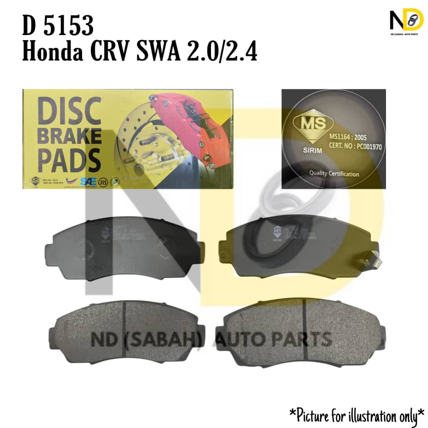 HONDA CRV SWA RE2 2.0 / RE4 2.4 D5153 FRONT BRAKE PAD | Shopee Malaysia