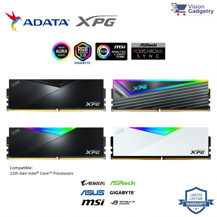 ADATA XPG U-Dimm DDR5 Lancer Caster Desktop RAM Memory Gaming RGB Light ...